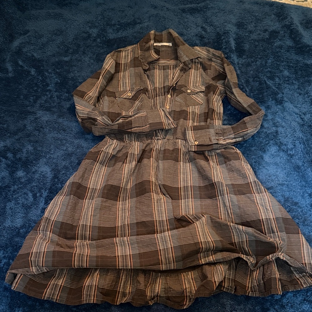Zara Brown Striped Dress